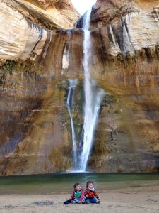 Kirsten's twin nehpews at Calf Creek Falls